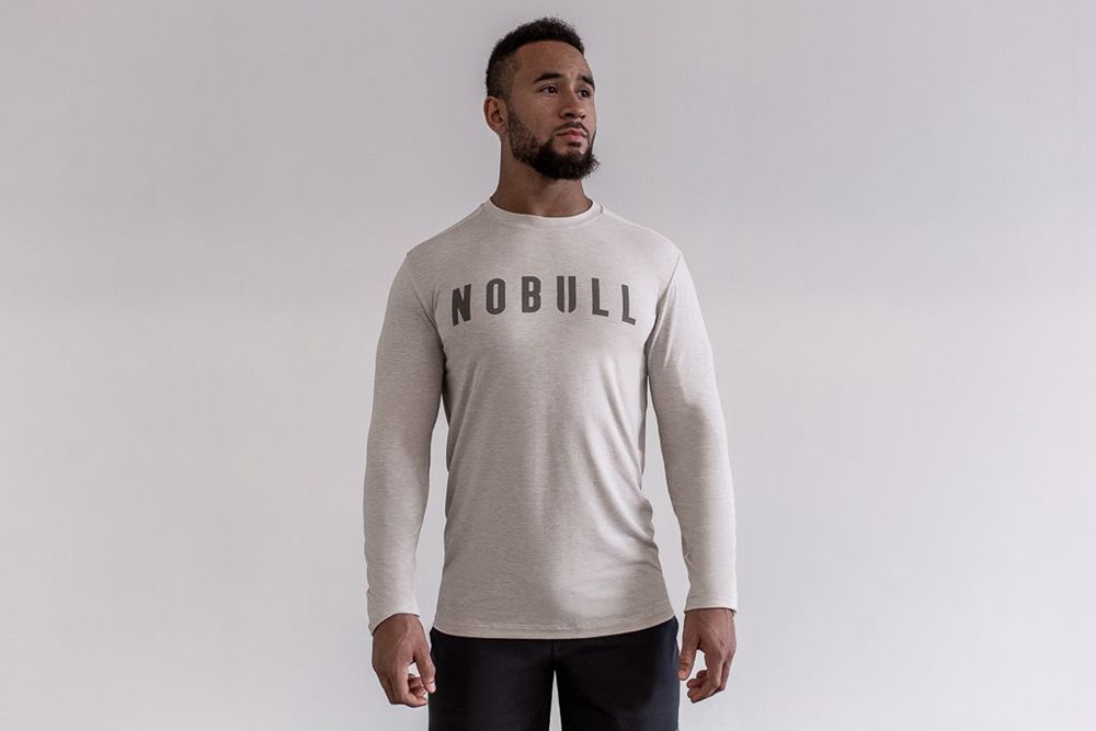 T-Shirts NOBULL Homme Grise - NOBULL Manga Larga,France (4316-PLMXR)